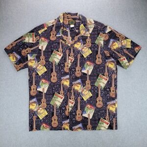Hawaiian Reserve Collection Shirt Mens L Ukulele‎ Sheet Music Aloha Made Hawaii
